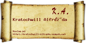 Kratochwill Alfréda névjegykártya
